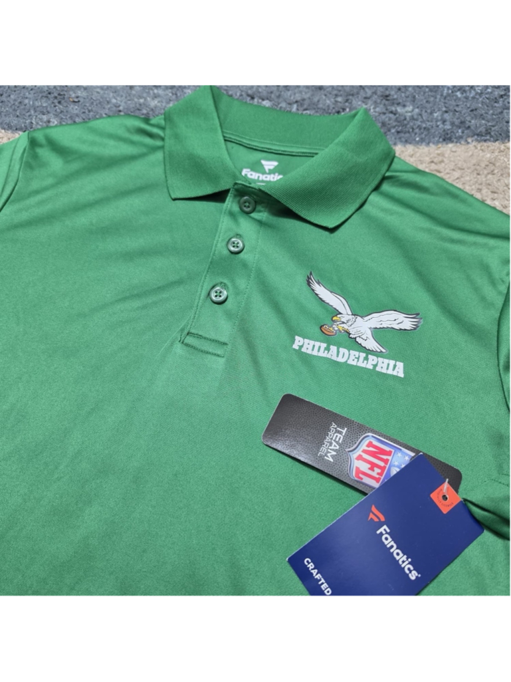 Philadelphia Eagles Fanatics Polo Shirt Green Small NFL Team Apparel NWT